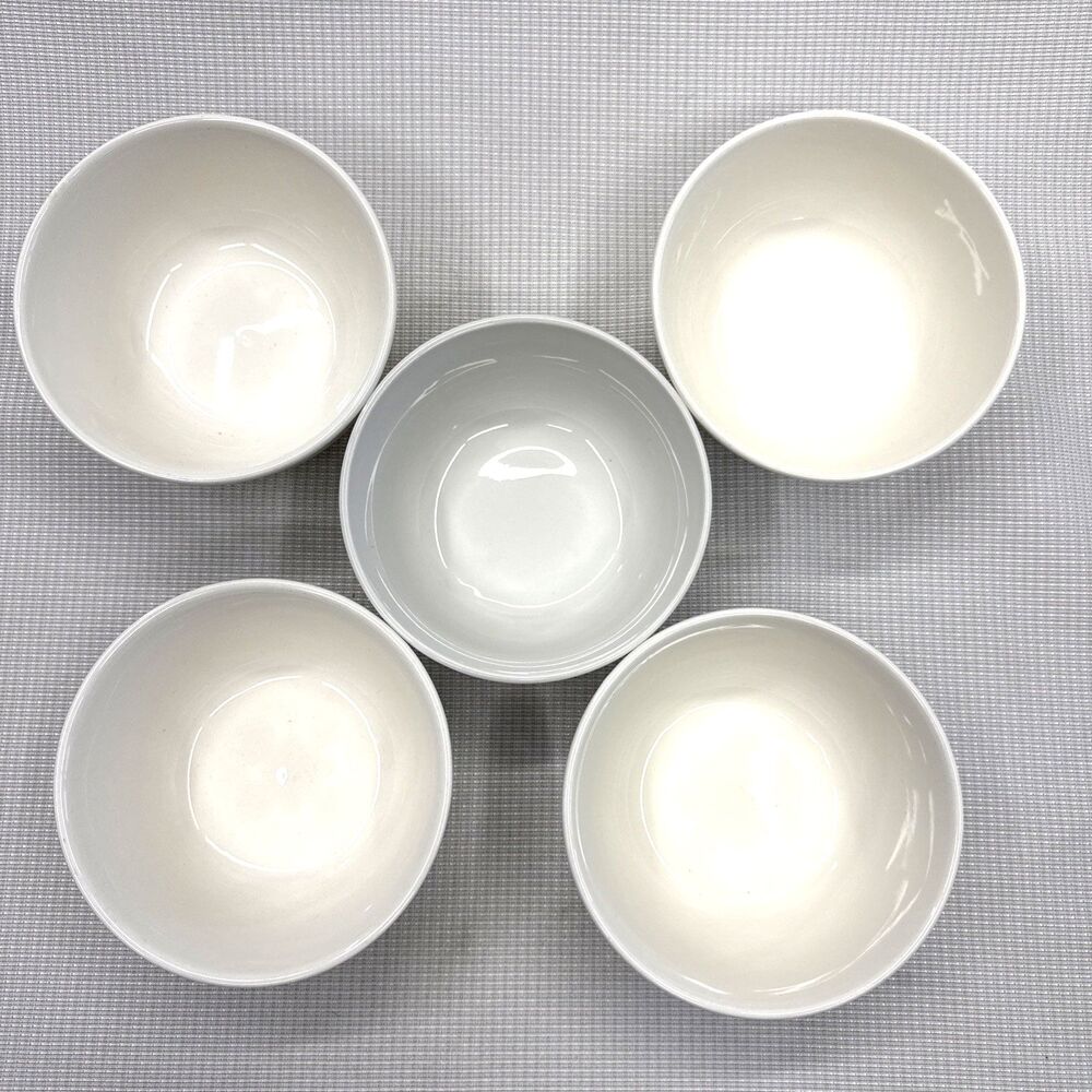 Set of 5 - Royal Norfolk Classic 6" White Soup/Cereal Bowl - Stoneware / Ceramic